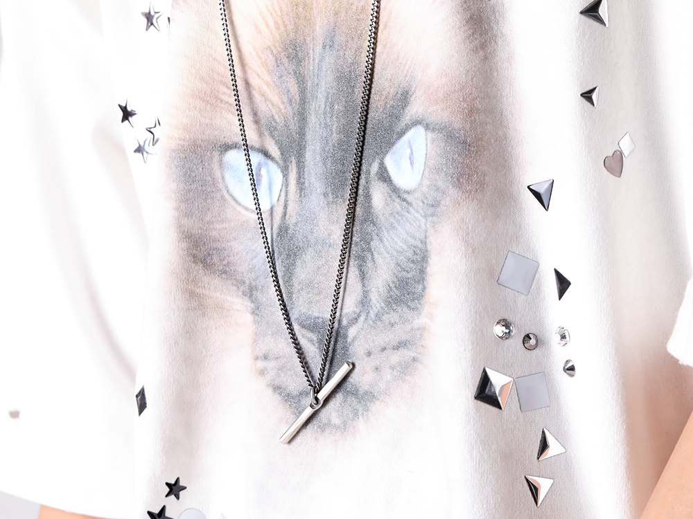 MIHARA YASUHIRO - 25AW Styling - Maison MIHARA YASUHIRO Embellished Distressed Tee - J15TS752 Embellished Distressed Tee - M3015 Necklace Curl 1-006