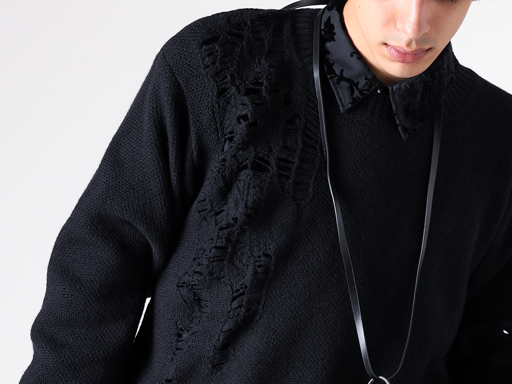 希少　本人期　ANN DEMEULEMEESTER ニット ブラック　ローゲージ ANN DEMEULEMEESTER Vintage Sweater, Oversized Black Sweater