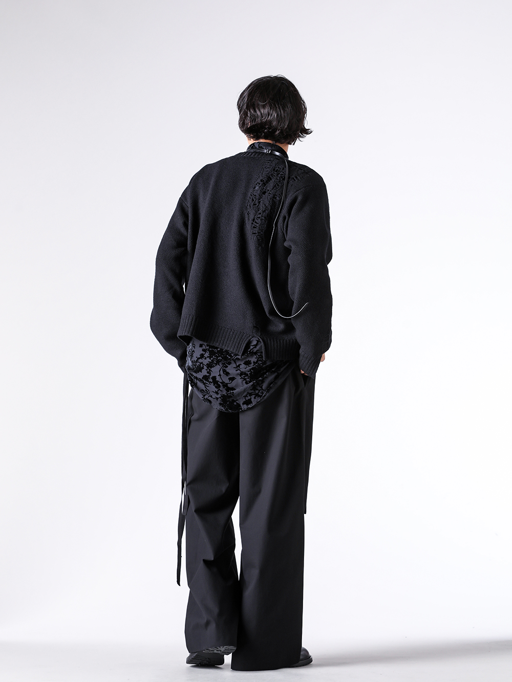 希少　本人期　ANN DEMEULEMEESTER ニット ブラック　ローゲージ 希少 本人期 ANN DEMEULEMEESTER ニット ブラック ローゲージ