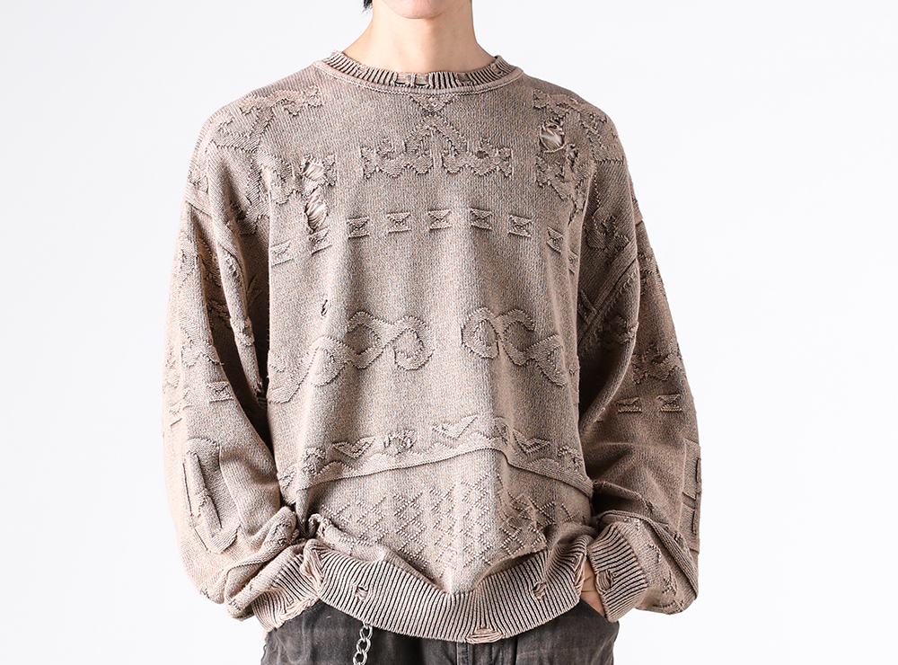 KAMIYA 25-26AW トライバルニット パッチワークパンツスタイル