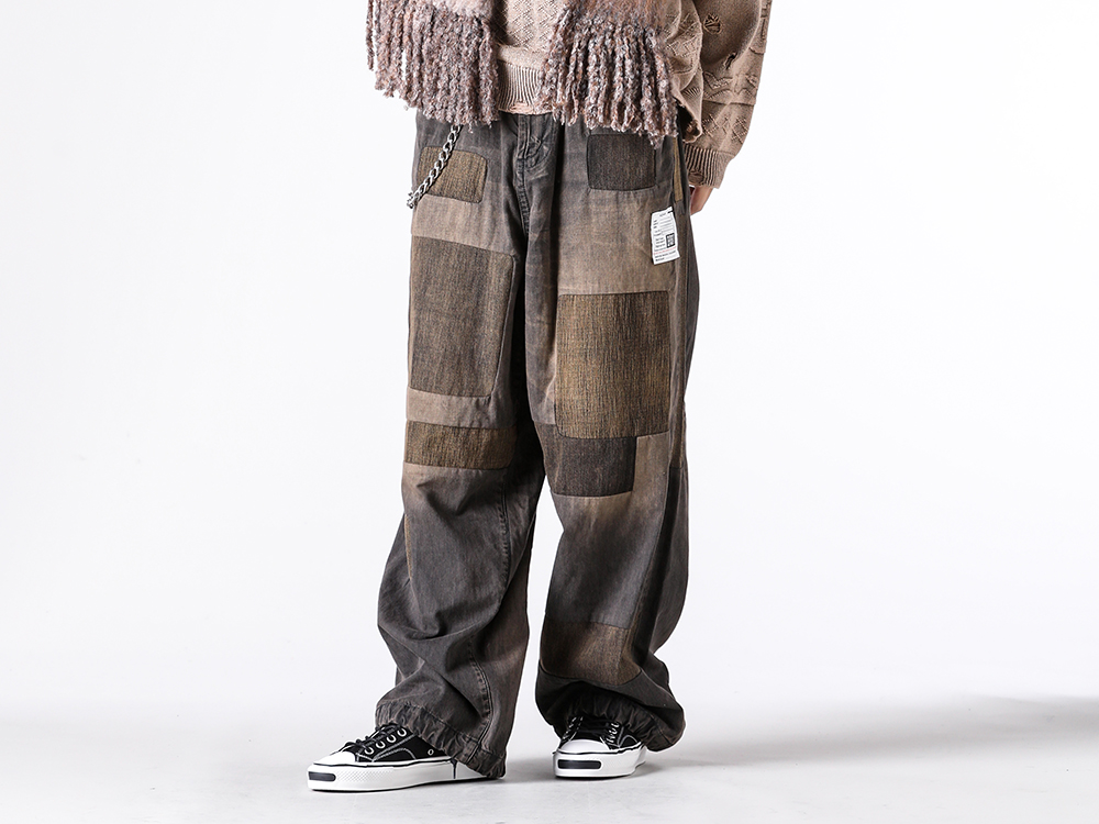 KAMIYA 25-26AW トライバルニット パッチワークパンツスタイル