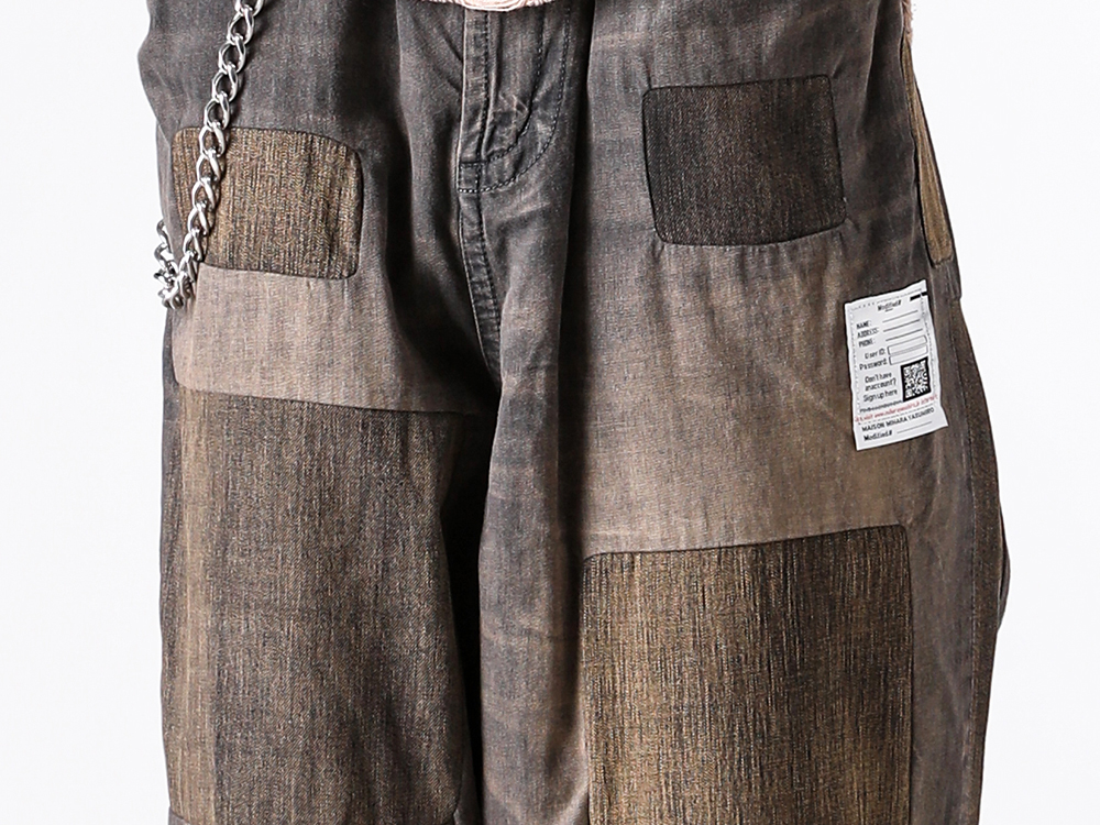 KAMIYA(カミヤ)  - 異なる素材を複雑に組み合わしているパッチワークワイドデニムパンツ - Patchwork Jeans (J15PT124) - Wallet Chain (J15PT124) - Joey Vulcanized Sneaker (G13FW701) 2-002