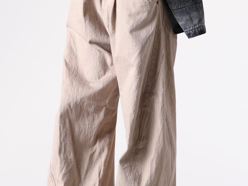 KHOKI(コッキ) - 25-26AW  - 立体裁断ならではのシルエットバランスが秀逸なデニムパンツ - 3D cutting denim pants (25fw-p-12) - HANK original sole canvas Low-Top sneaker (A05FW702) 2-002