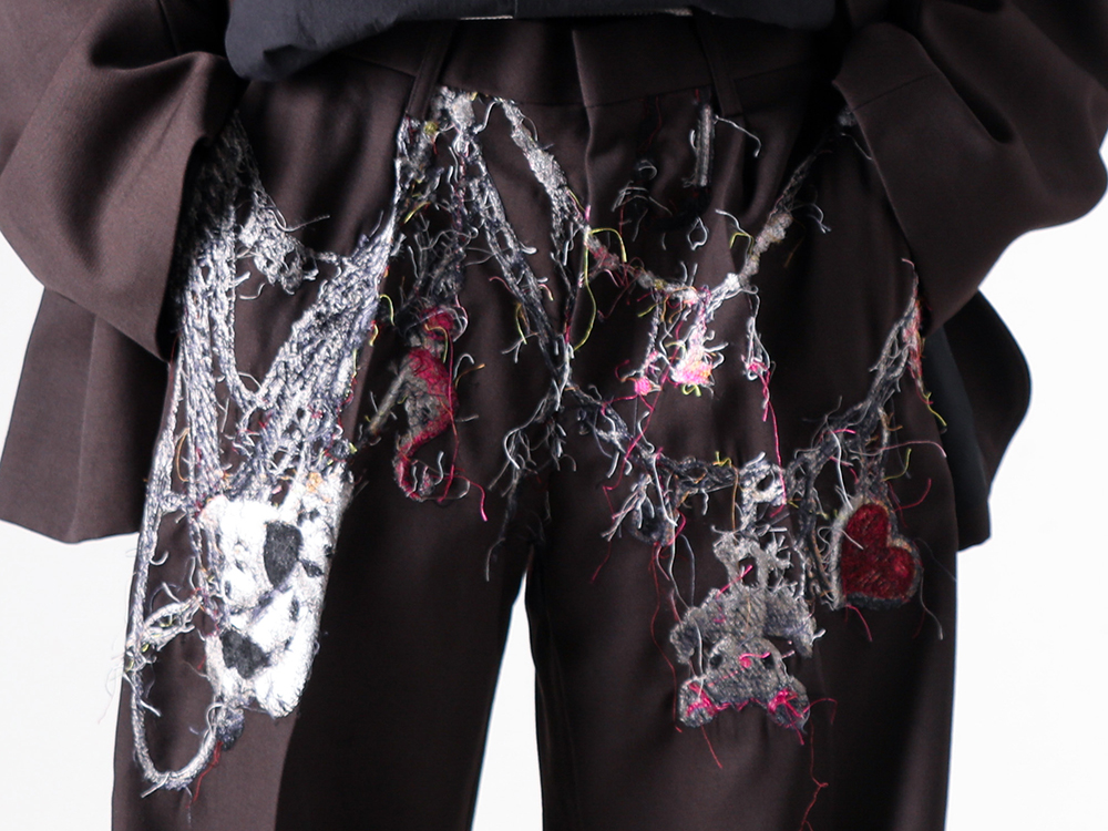 doublet - 25AW - Trousers with Chain Accessory Embroidery - 25AW16PT320 Embroidered Chain Tailored Trousers 2-002