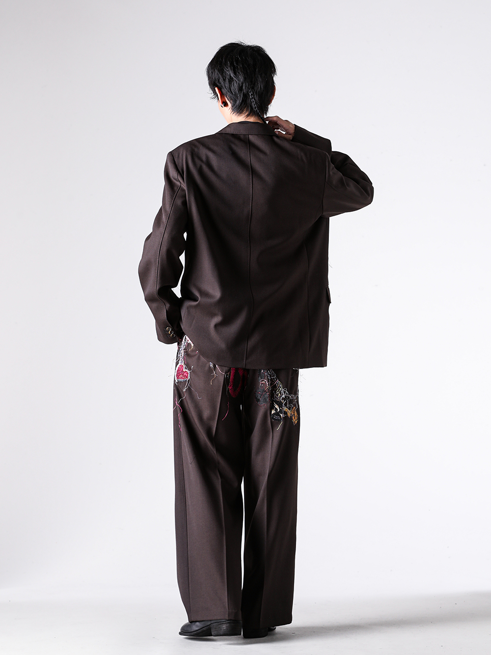 doublet - 25AW - Heading 3 - 25AW16JK74 Embroidered Chain Tailored Jacket - FM25SS301WC Carton Shirt - 25AW16PT320 Embroidered Chain Tailored Trousers - 788X Back Zip Boots Double Sole Wide Model 3-004