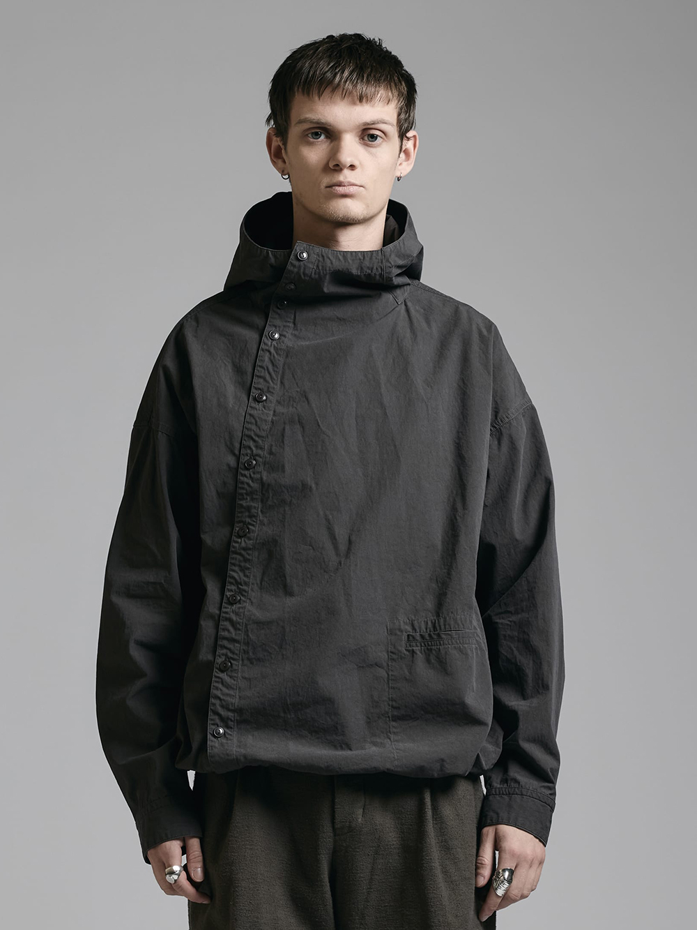 The Viridi-anne - 25AW - Shirt and Vest - VI-3915-02 Down Proof Product Dyed Hooded Shirt 1-0011