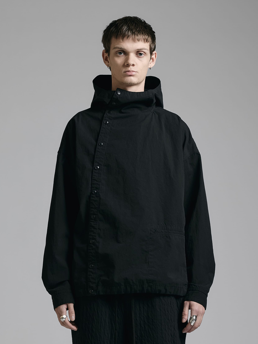 The Viridi-anne - 25AW - Shirt and Vest - VI-3915-02 Down Proof Product Dyed Hooded Shirt 1-009