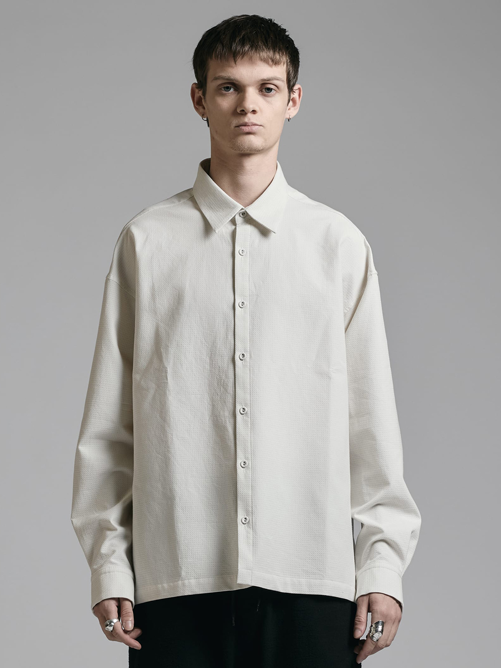 The Viridi-anne - 25AW - Shirt and Vest - VI-3910-02 Dobby Shirt 4-004