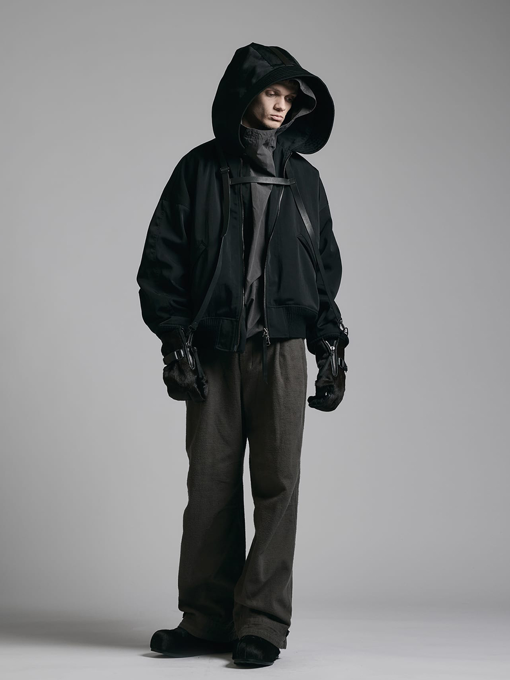 The Viridi-anne - 25AW - Pants - VI-3908-04 Brushed Cotton Twill Baggy Pants 3-006