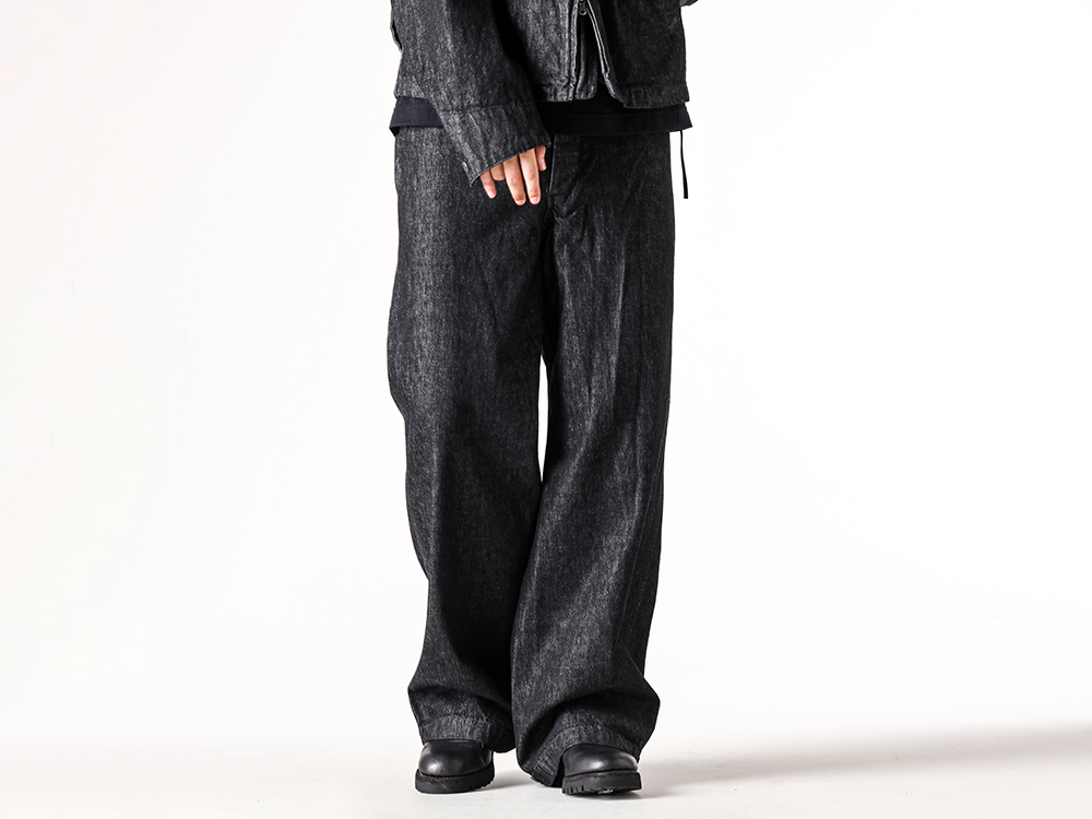 ISŌ - 25-26AW  - Pants - ISO x ANACHRONORM Washed Denim Baggy Pants （Black） - ISO-031-TRS 2-001