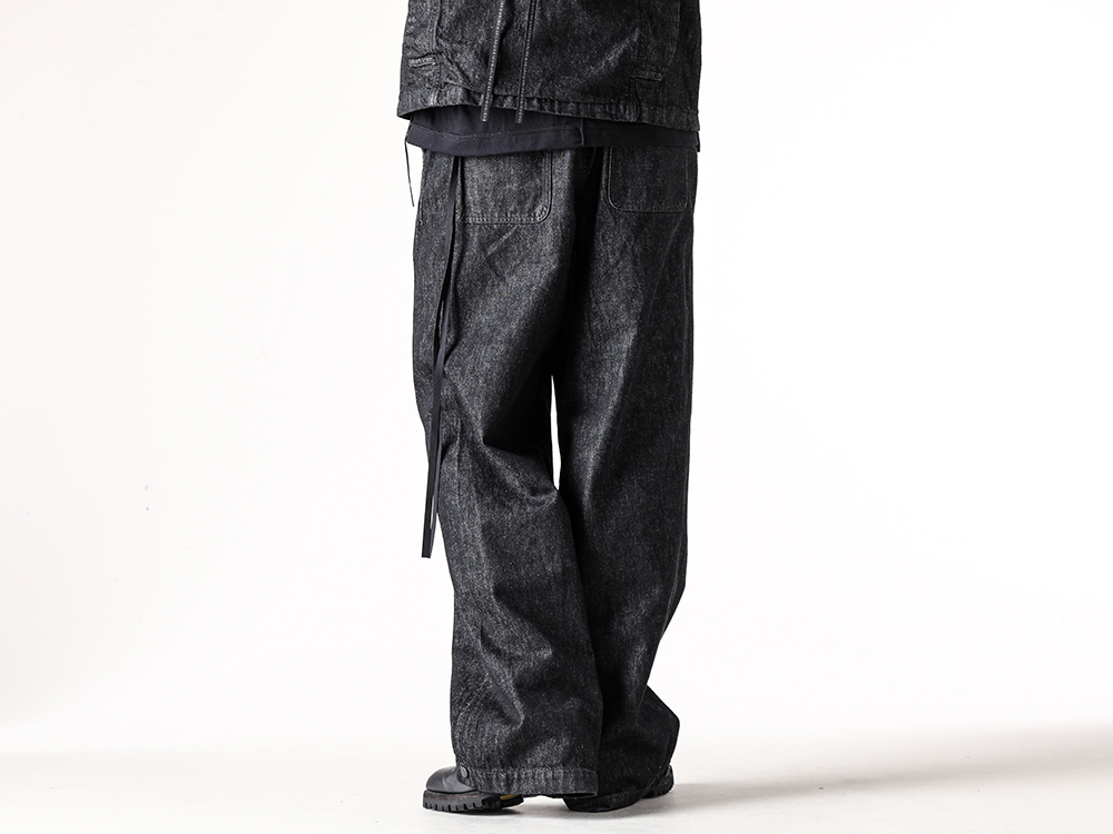 ISŌ - 25-26AW  - Pants - ISO x ANACHRONORM Washed Denim Baggy Pants （Black） - ISO-031-TRS 2-002