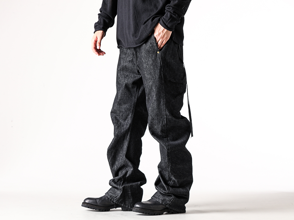 ISŌ - 25-26AW  - Pants - ISO x ANACHRONORM Washed Denim Curved Pants （Black） - ISO-032-TRS 2-004