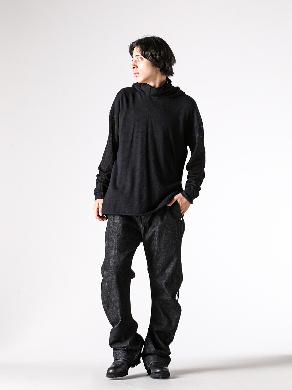 ISŌ - 25-26AW  - Pants - ISO x ANACHRONORM Washed Denim Curved Pants （Black） - ISO-032-TRS 2-006