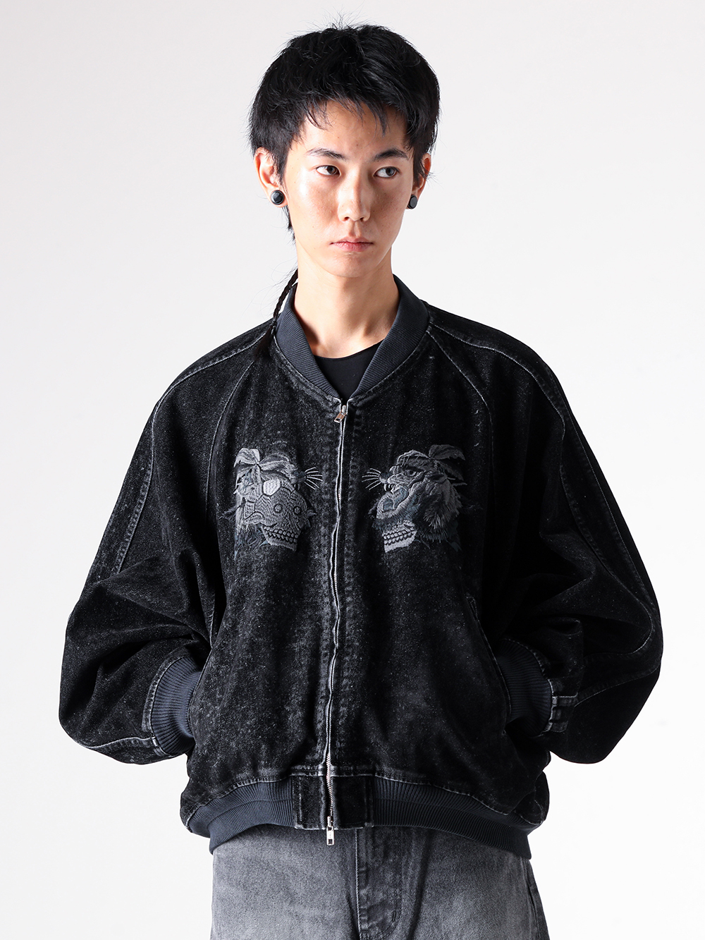 doublet - 25AW styling - Outer - 25AW20BL237 Flocked Denim Souvenir Jacket 1-0010