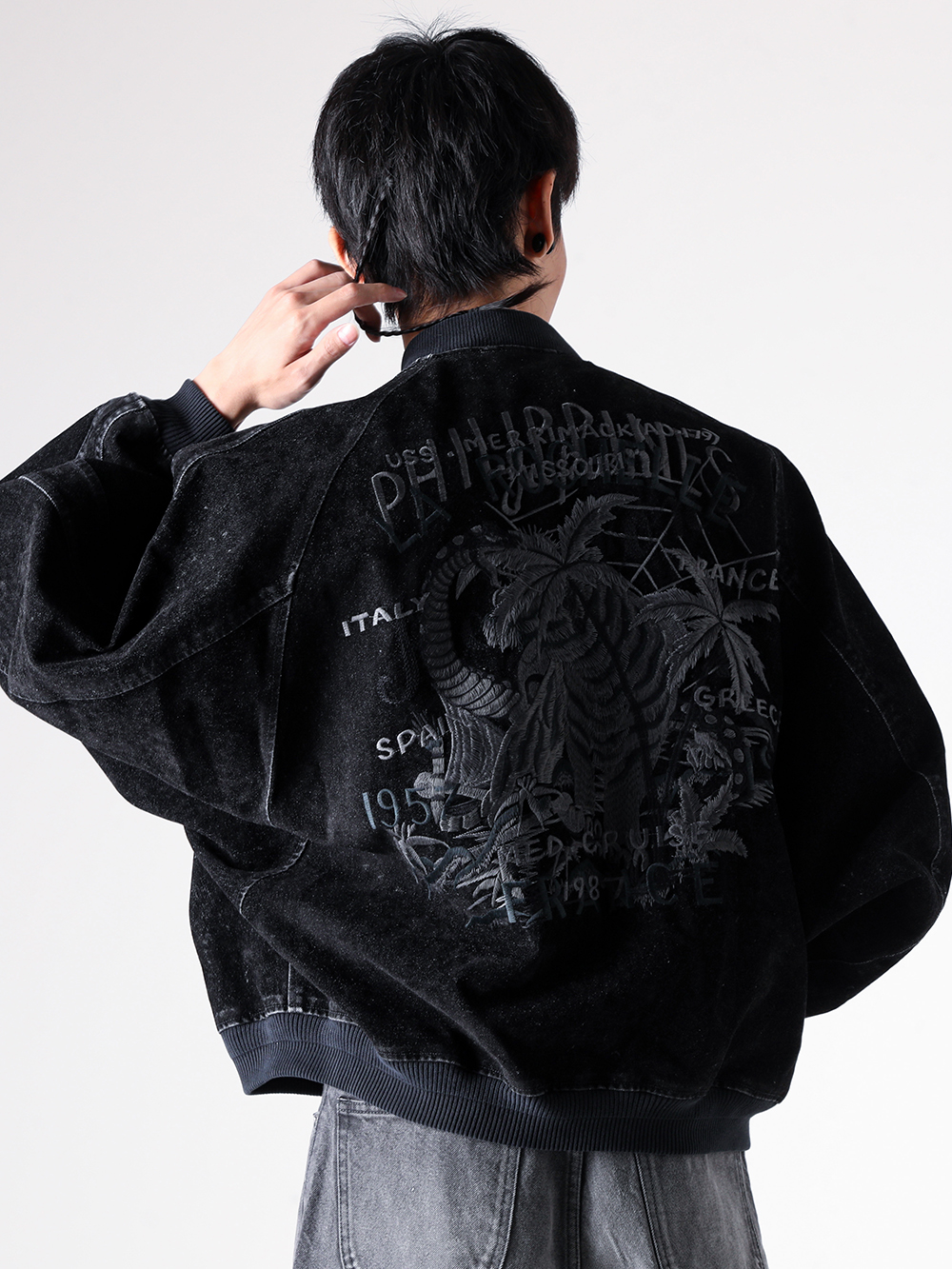 doublet - 25AW styling - Outer - 25AW20BL237 Flocked Denim Souvenir Jacket 1-0011