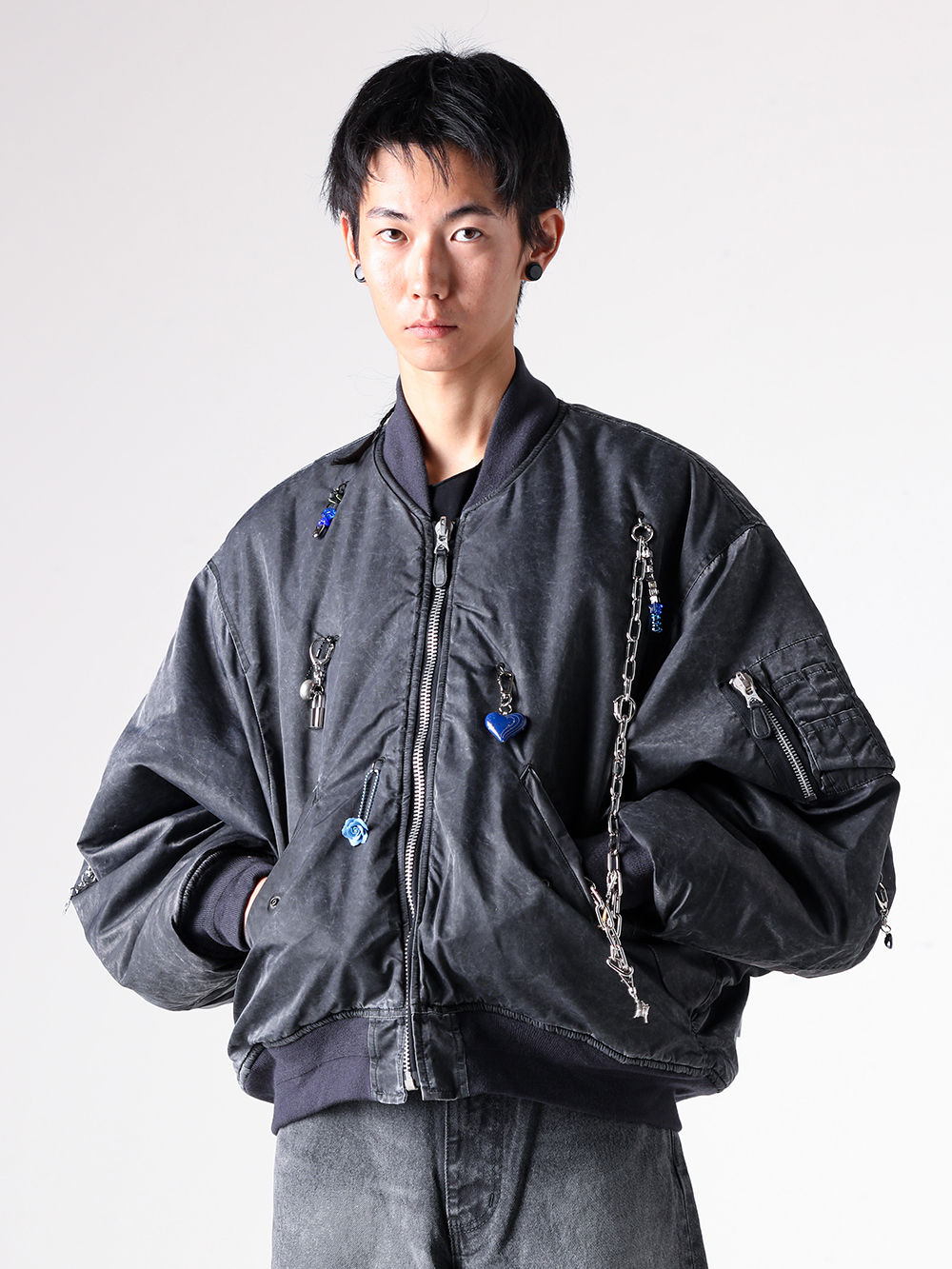 doublet - 25AW styling - Outer - 25AW18BL223 Key Chain Decorated Bomber Jacket 1-007