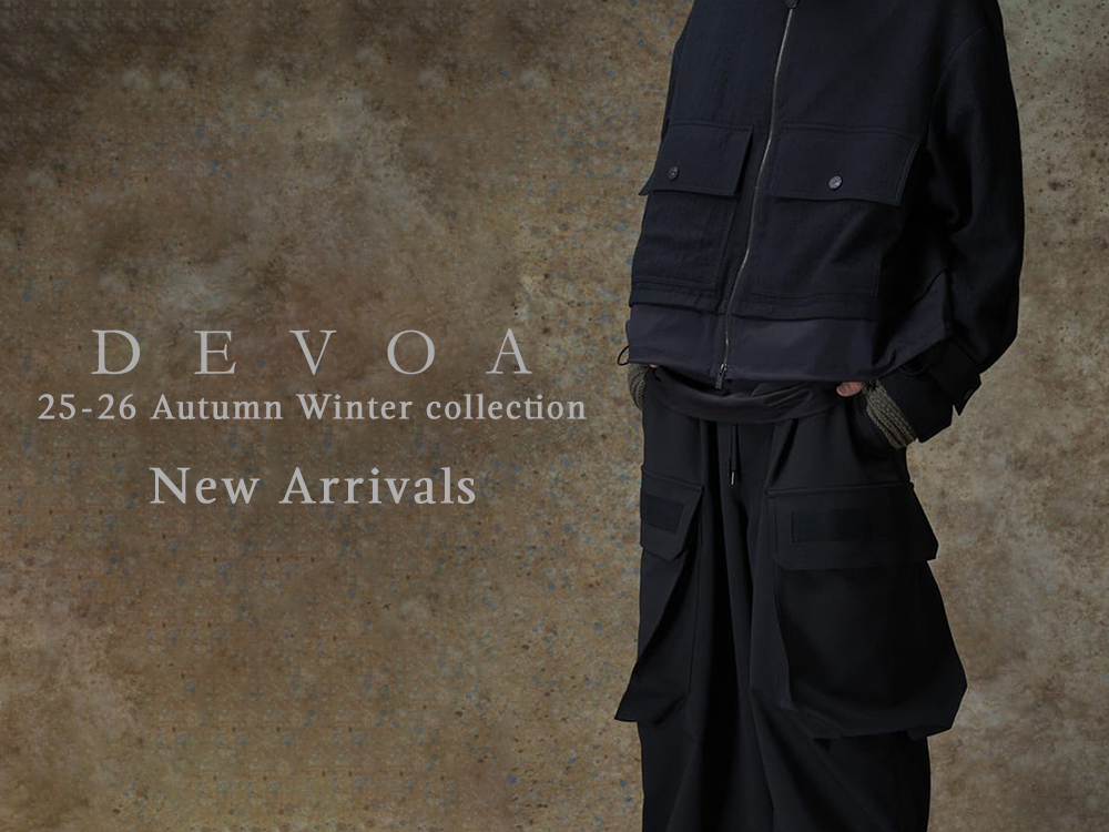 1週間限定値下げDEVOA ジャケット ウールリネン DEVOA 24-25AW ウールギャバジン MA-1レイヤード スタイル