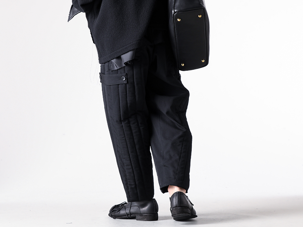 sulvam/Yohji Yamamoto POUR HOMME - 25-26AW - Wide trousers embodying the 25-26AW collection theme - flaci-tab cotton pants (HL-P17-835) - Daddy Shoes (GR02) 2-003