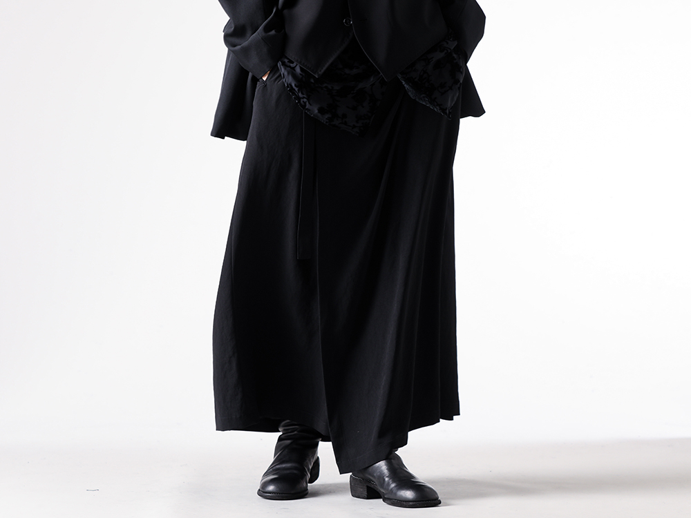 Yohji Yamamoto POUR HOMME / Ann Demeulemeester - 25-26AW  - Bottoms - wraparound pants (HL-P13-500) - Side Zip Boots Single Sole (698) 2-001