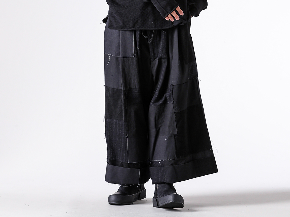 ISO - 25AW  - 下半身 - ISO-019-TRS ISO Patchwork Wide Cropped Pants - FW-SHCN Sneakers Cow Nuback Leather 2-001