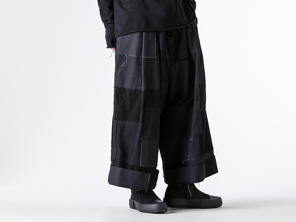 ISO - 25AW  - 下半身 - ISO-019-TRS ISO Patchwork Wide Cropped Pants - FW-SHCN Sneakers Cow Nuback Leather 2-003
