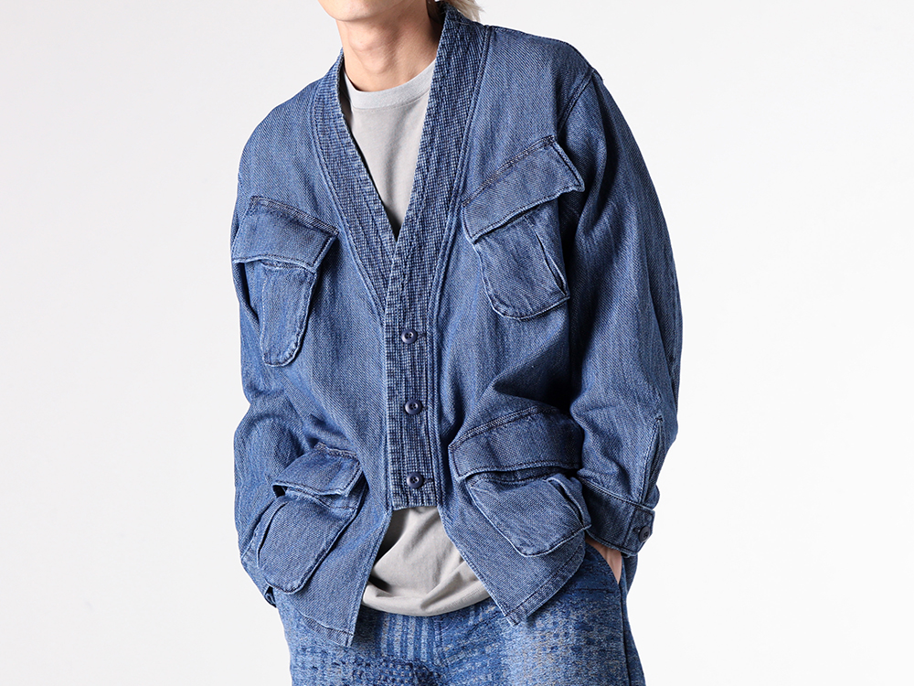 FDMTL - 25-26AW - Jacket - HAORI JUNGLE JACKET 3YR WASH （INDIGO） - FA25TP44U 1-003