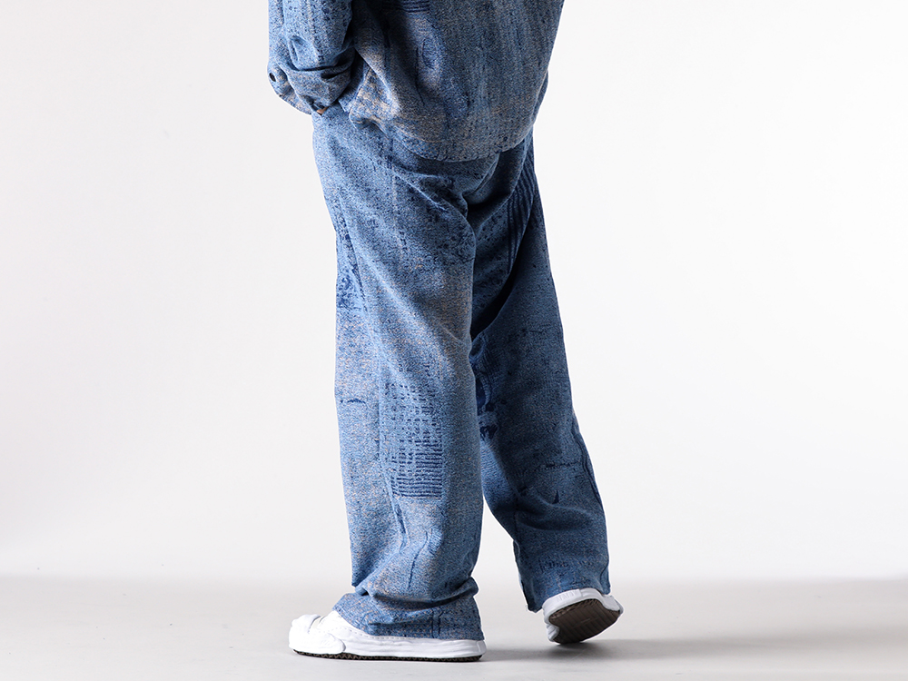 FDMTL - 25-26AW  - Pants - BORO JAQUARD WIDE PANTS 3YR WASH （INDIGO） - FA25PN37U 2-002