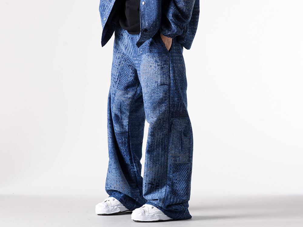 FDMTL - 25-26AW  - Pants - BORO JAQUARD WIDE PANTS RINSE （INDIGO） - FA25PN37R 2-005