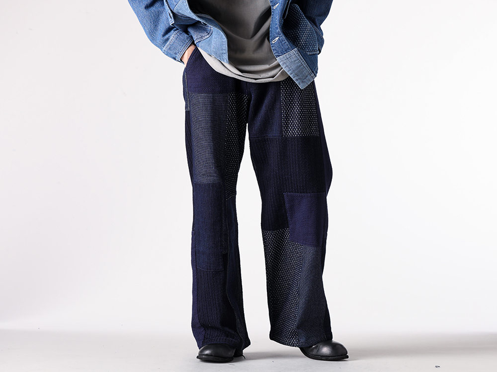 FDMTL - 25-26AW  - Pants - PATCHWORK WIDE PANTS RINSE （INDIGO） - FA25PN32R 2-007