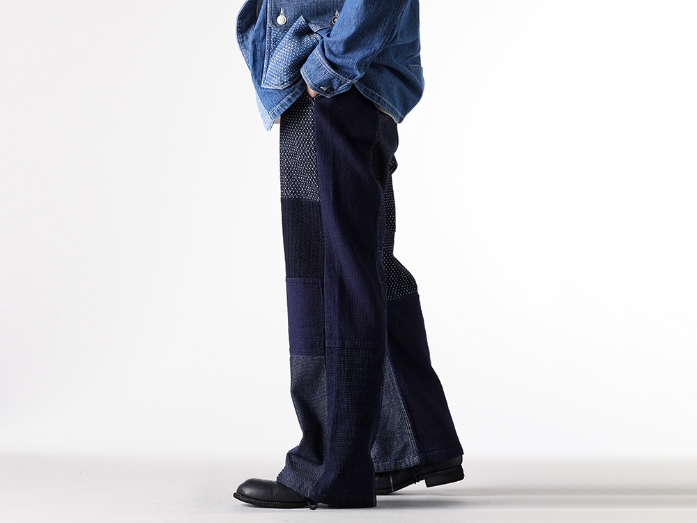 FDMTL - 25-26AW  - Pants - PATCHWORK WIDE PANTS RINSE （INDIGO） - FA25PN32R 2-008