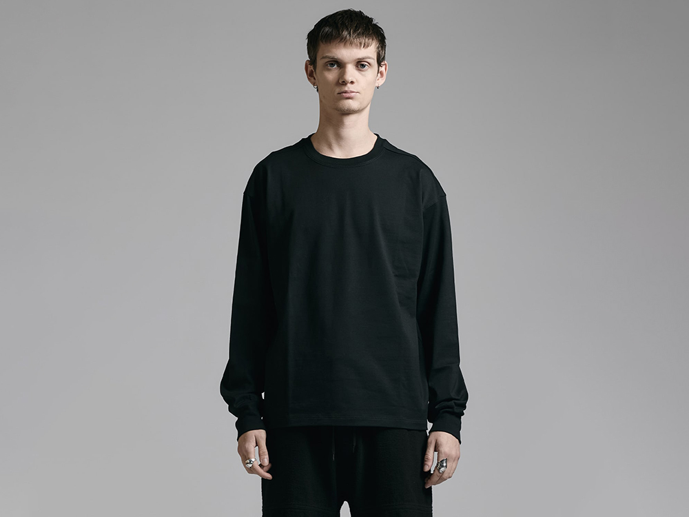 The Viridi-anne - 25-26AW  - long sleeve T-shirt - Logo Embroidery Long Sleeve T-Shirt （BLACK） - VI-3931-01 2-001