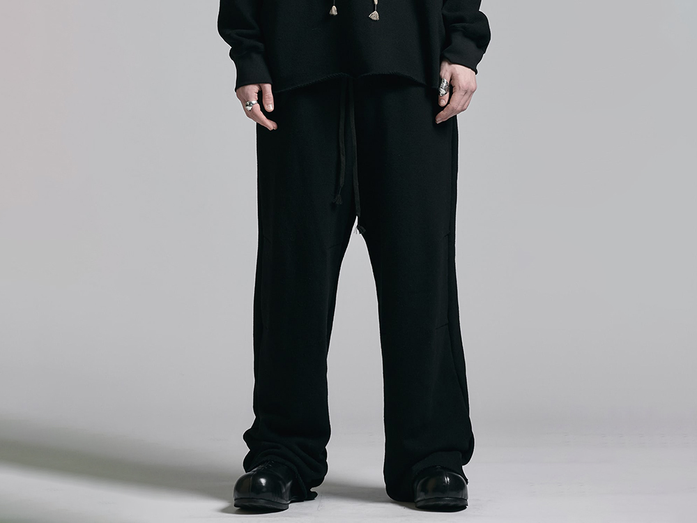The Viridi-anne - 25-26AW - pants - Embroidered Wool Twill Baggy Pants （BLACK） - VI-3942-04 3-001
