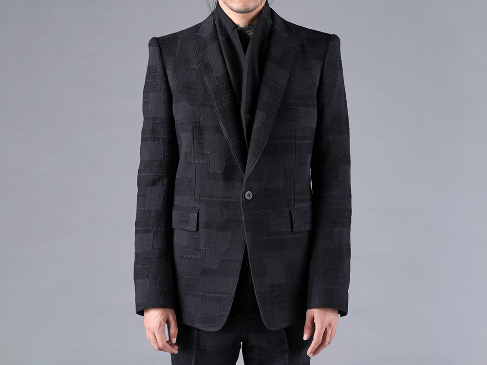 D.HYGEN - 25-26AW - Jacket - Crust Patchwork Jacquard Tailored Jacket （BLACK） - ST104-0825A 1-001