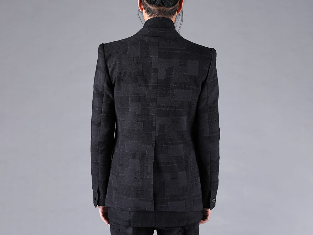 D.HYGEN - 25-26AW - Jacket - Crust Patchwork Jacquard Tailored Jacket （BLACK） - ST104-0825A 1-002