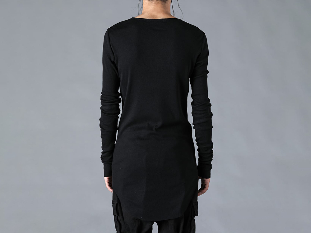 D.HYGEN - 25-26AW - Long-Sleeve T-Shirt - Modal x Cotton Rib Long Sleeve T-Shirt （BLACK） - ST101-1325A 3-004