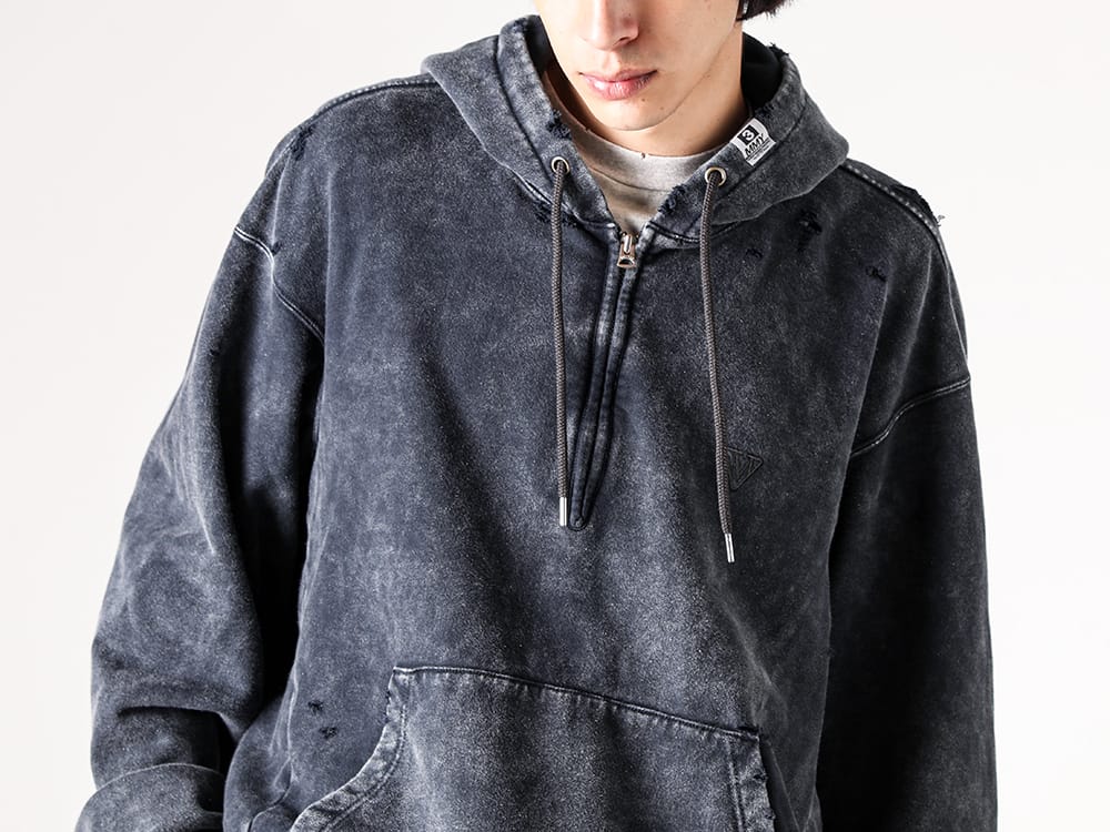 Maison MIHARA YASUHIRO - J15PT124 - Bleached Half Zip Hoodie 4-0014