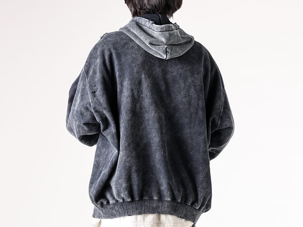 Maison MIHARA YASUHIRO - J15PT124 - Bleached Half Zip Hoodie 4-0015