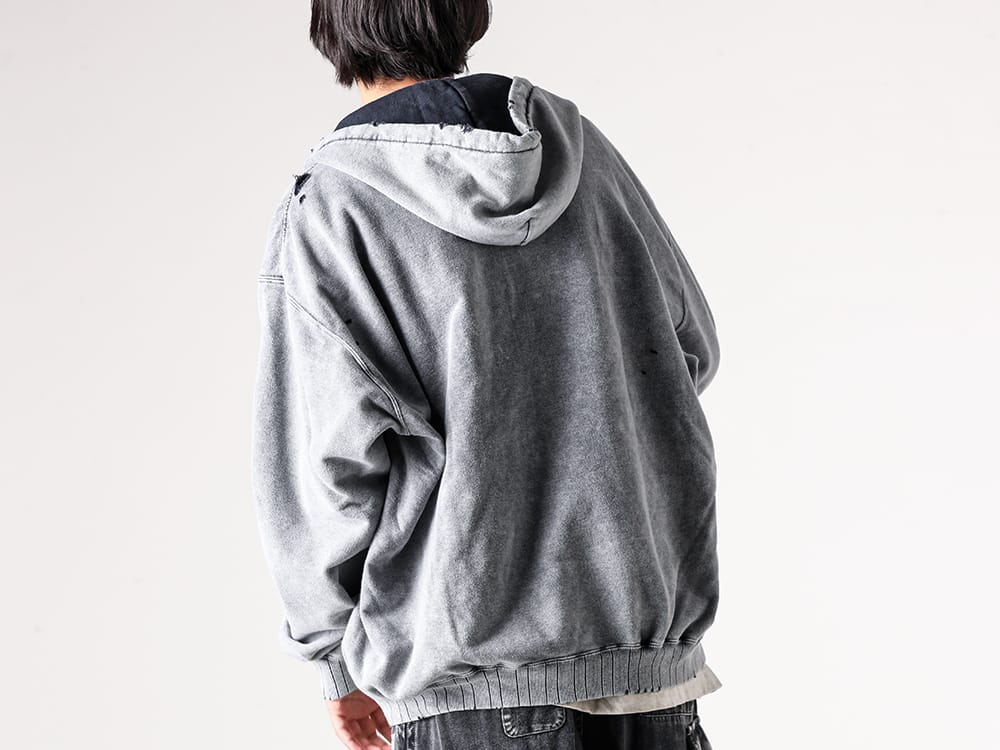 Maison MIHARA YASUHIRO - J15PT124 - Bleached Half Zip Hoodie 4-0018