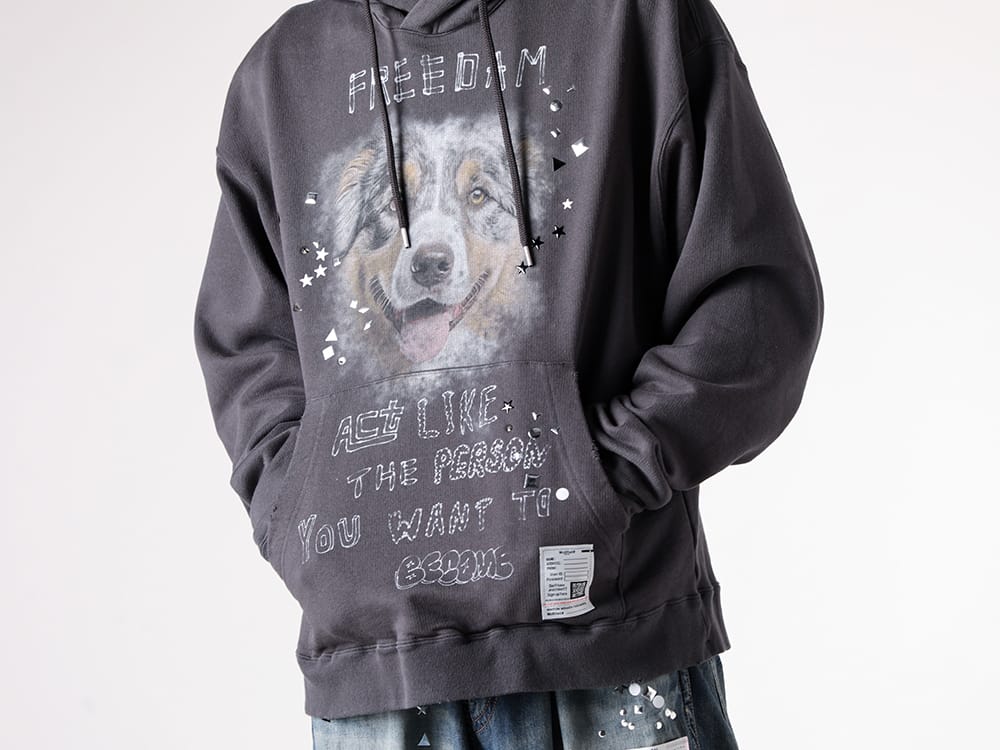 Maison MIHARA YASUHIRO - J15PT124 - Embellished Distressed Hoodie 4-0029