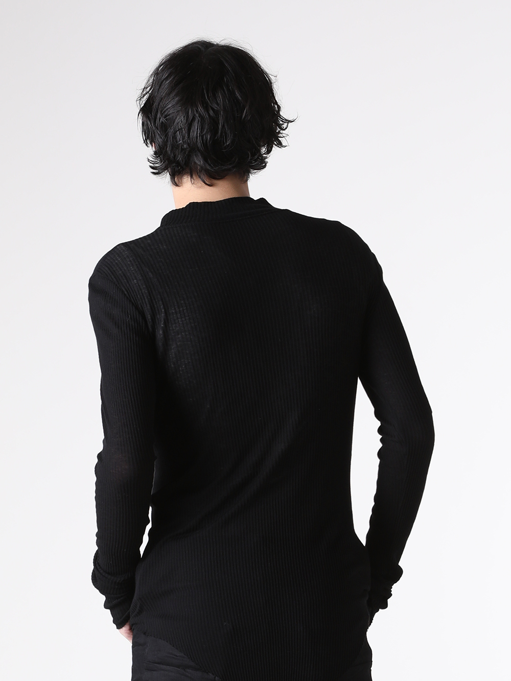 JULIUS - 25AW - Long Sleeve T-Shirt - 917CUM6 COTTON/SILK RIB LONG SLEEVE T-SHIRT 2-003