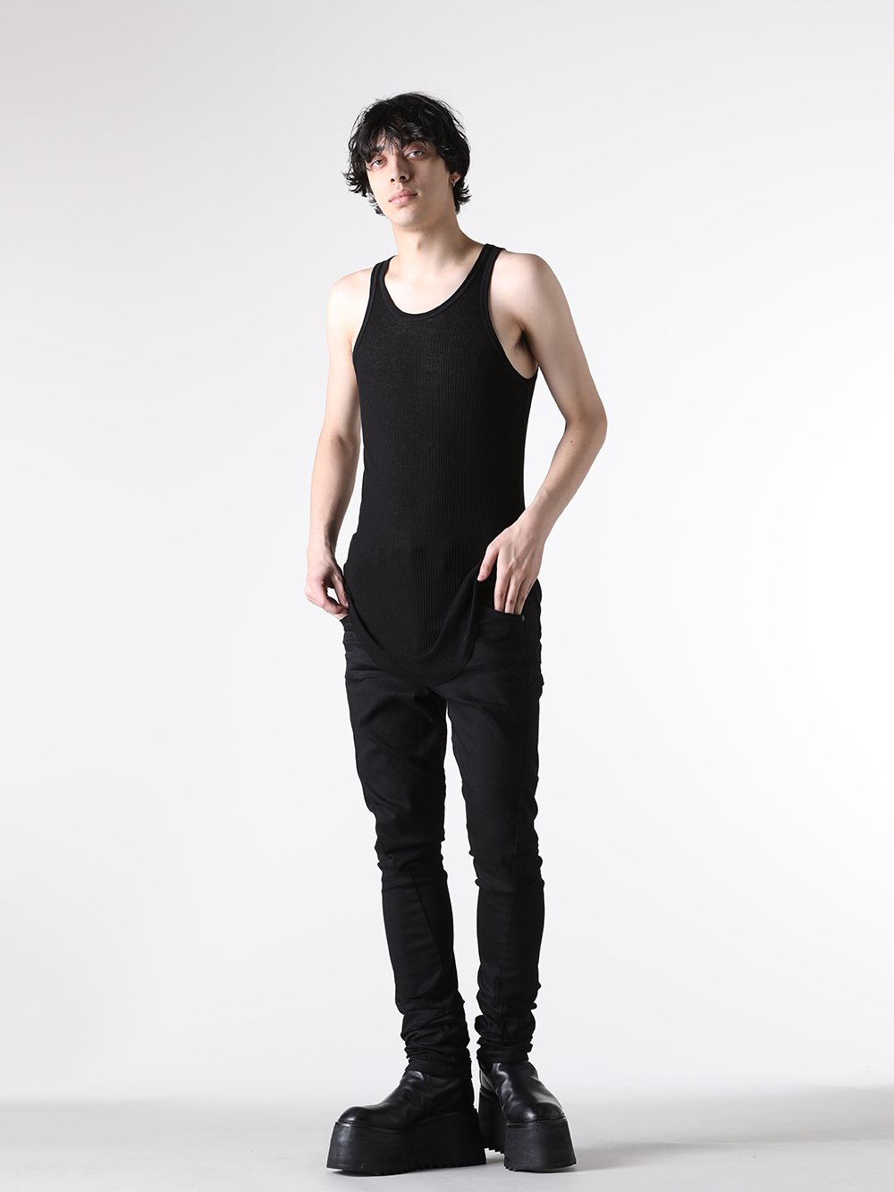 JULIUS - 25AW - Tank Top - 917CUM24 COTTON/SILK RIB TANKTOP 3-004