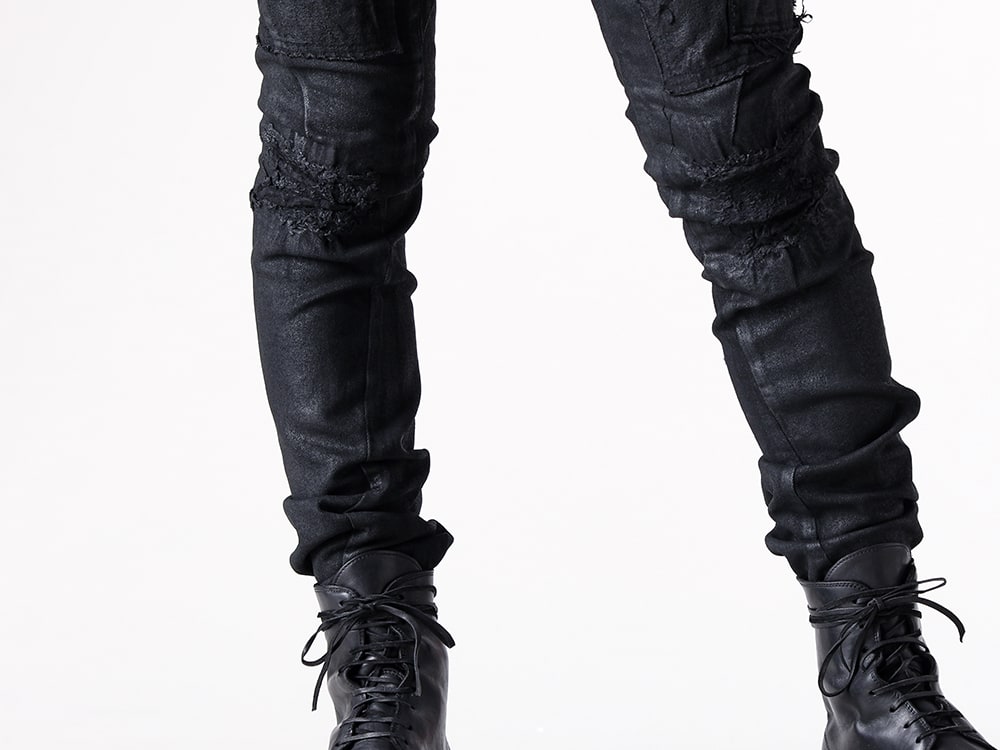 D.HYGEN - 25AW  - Straight slim pants inspired by music culture - ST107-0325A - Product Coated Stretch Denim Damage Repair Straight Slim Pants 2-005