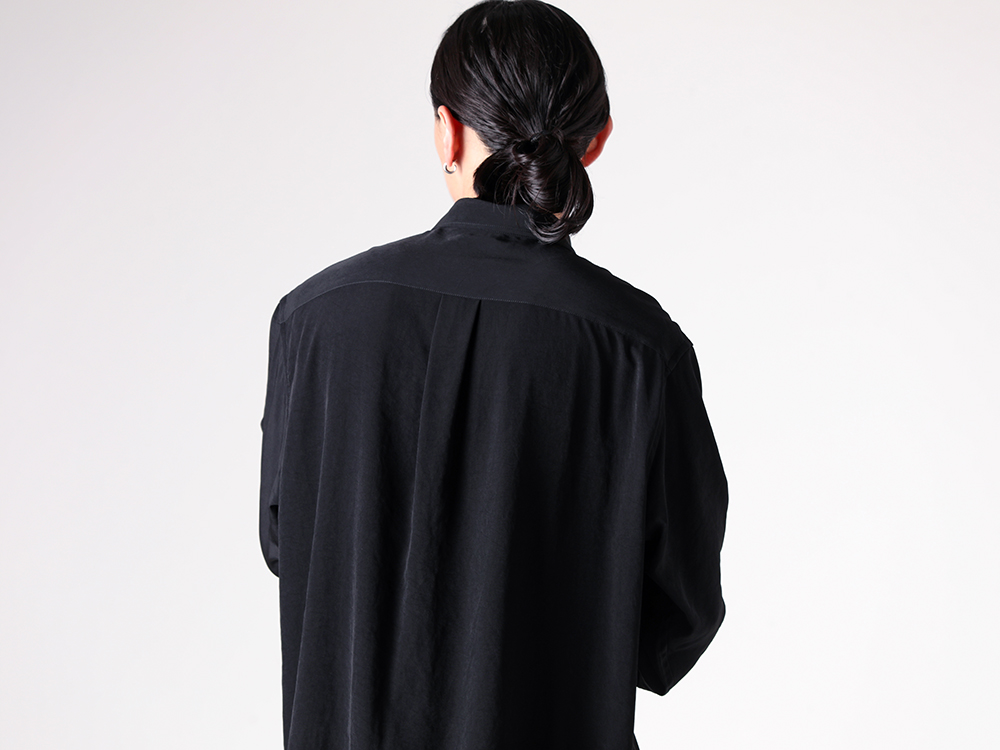 Yohji Yamamoto POUR HOMME- 25-26AW - Big Shirt Appeal in Movement: Straight Drapes and Layered Hemline - Standard Big Shirt (HM-B06-500) 1-006