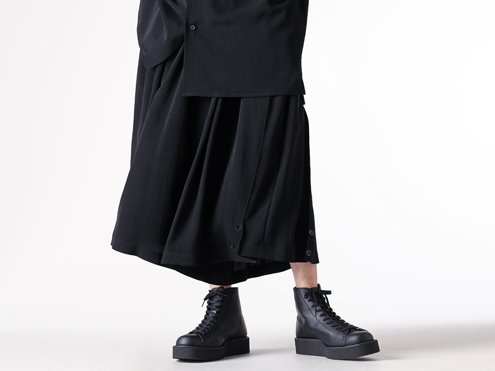 希少デザイン ブラックピースナウ パンツ サイドバック付 M Yohji Yamamoto POUR HOMME 25-26AW スタンダートBIGシャツ