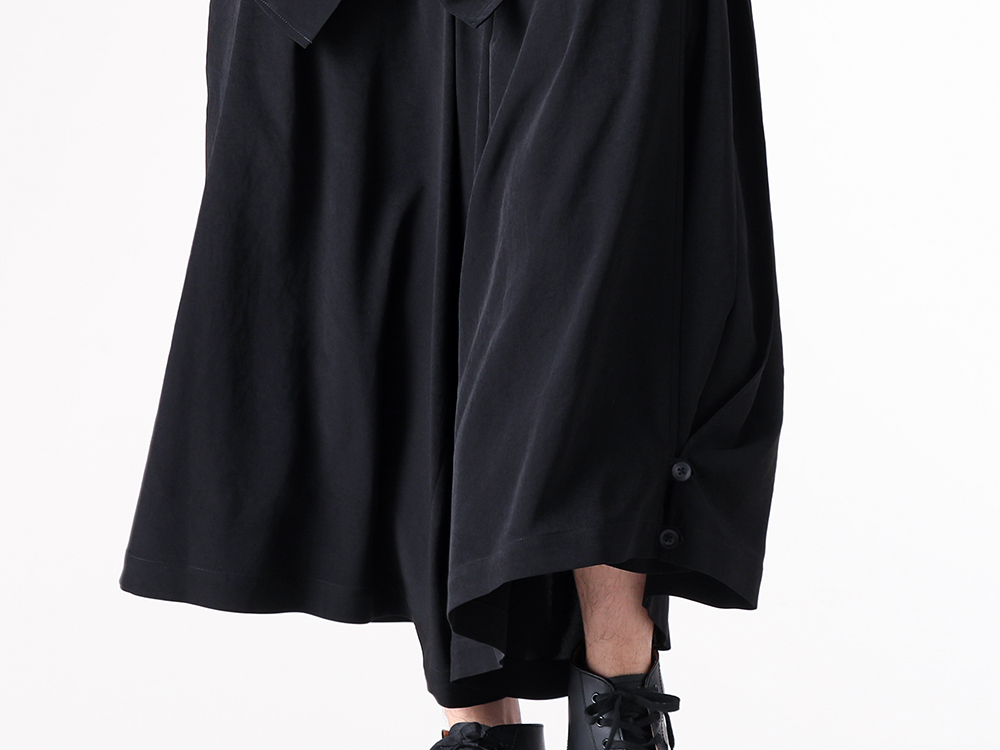 ヨウジヤマモト プリーツ付きパンツ C/F/W OX PLEATS HALF PANTS(S BLACK): Vintage｜THE SHOP YOHJI