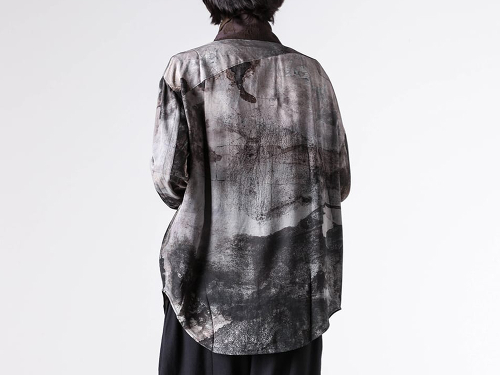 ZIGGY CHEN(ジギーチェン) - 25-26AW  - シャツ・ベスト - Digital Print Silk Shirt Jacket （Gray） - 0M2530701 2-002