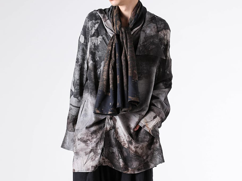 ZIGGY CHEN(ジギーチェン) - 25-26AW  - シャツ・ベスト - Digital Print Asymmetric Scarf Shirt （Multi） - 0M2530747 2-005