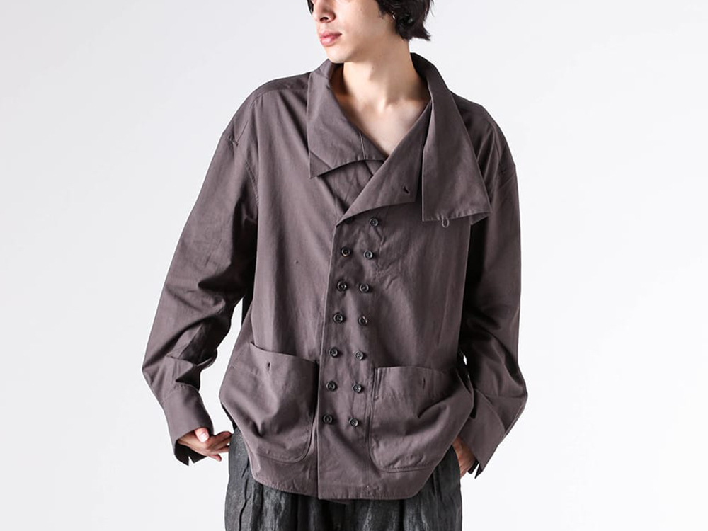 ZIGGY CHEN(ジギーチェン) - 25-26AW  - シャツ・ベスト - High Neck Shirt Jacket （Grey） - 0M2530727 2-007