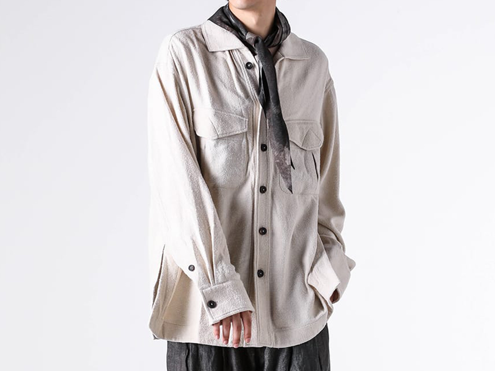 ZIGGY CHEN(ジギーチェン) - 25-26AW  - シャツ・ベスト - Worker Shirt （White） - 0M2530736 2-009