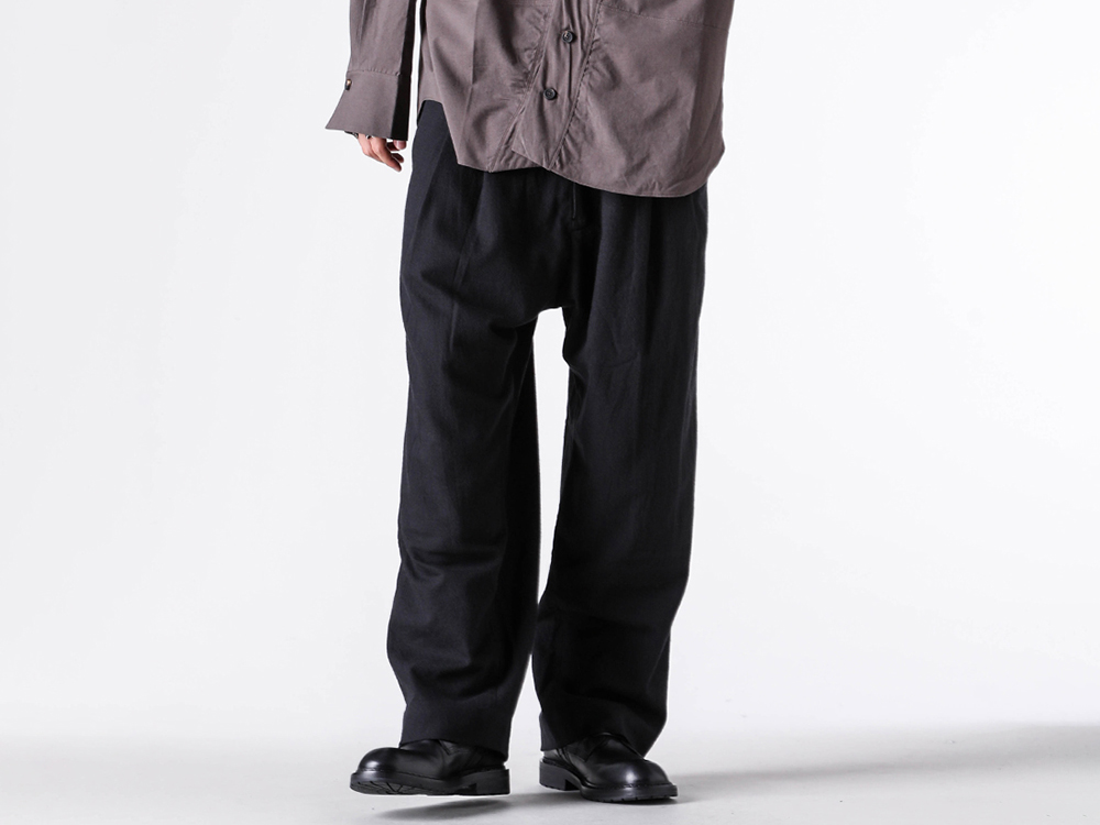 ZIGGY CHEN(ジギーチェン) - 25-26AW - パンツ - Front Pleat Trousers （Black） - 0M2530502 4-005